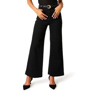 Rolla’s Sailor Stretch Denim High Rise Wide Leg Jeans Black